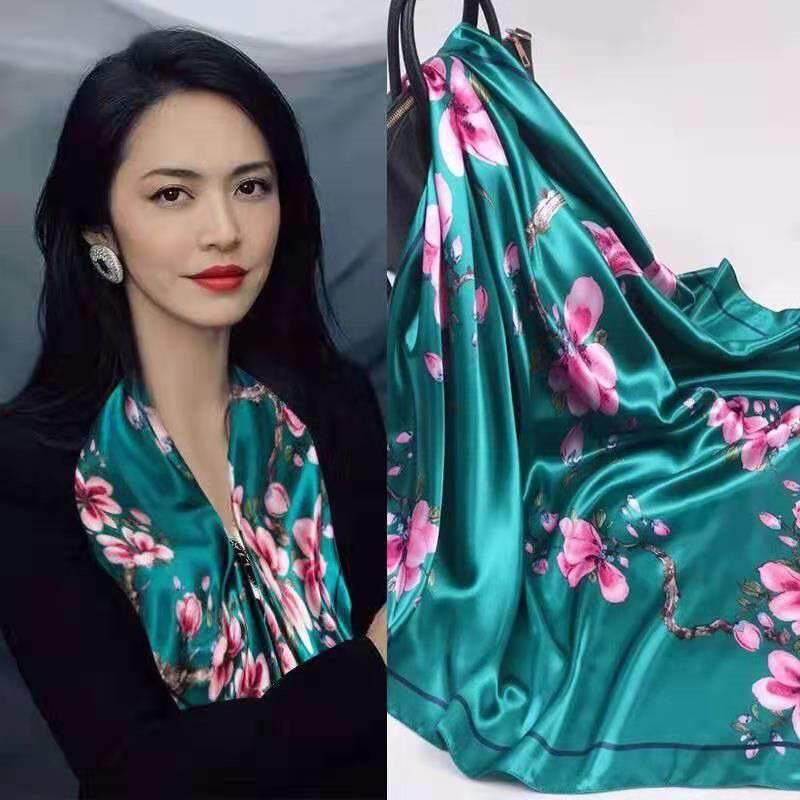 Hangzhou Silk 90 Square Scarves Silk Scarves Women Travel With Shirts Spring And Autumn Versatile Small Shawls