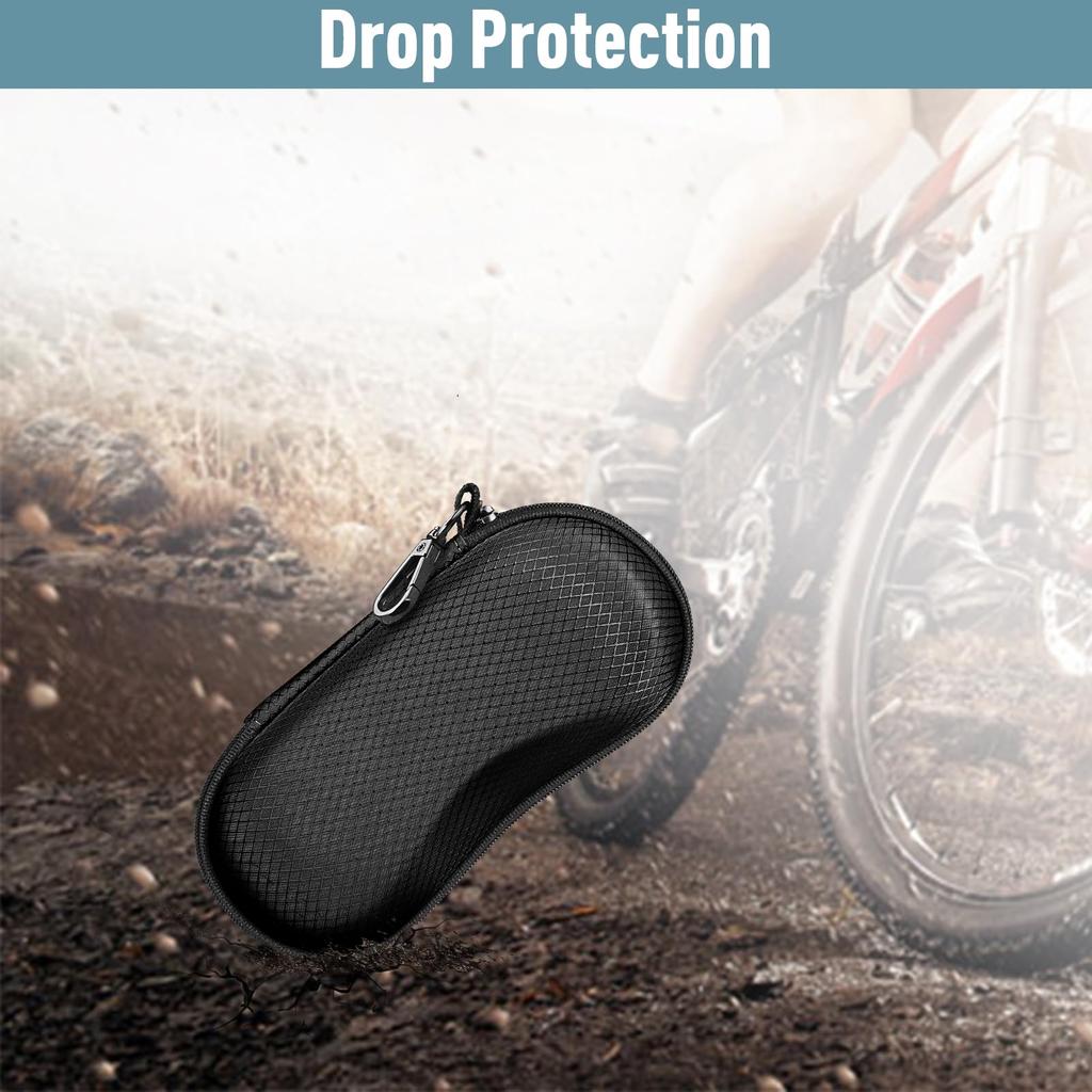 Fintie Sunglasses Hard EVA Sports Eyeglass Case with Metal Travel Zipper Eyeglass Lightweight and Portable Case, Shell, Impact-Resistant Carabiner,