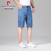 Pierre Cardin Men's Summer Breathable Ice Silk Blend Straight Cropped Denim Shorts