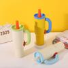 Large Capacity Fashion Straw Cup: 304 Stainless Steel Insulated Handle for Convenient Outdoor and Car Use
