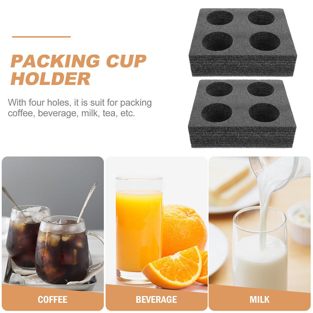 2Pcs Foam Cup Holder Tray Drink Carrier Beverage Cup Carrier Tray Multiple Holes Coffee Milk Tea Takeout Holder