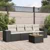 VidaXL Garden Lounge Set 5 Pcs with Cushions Black Braided Resin 3225321