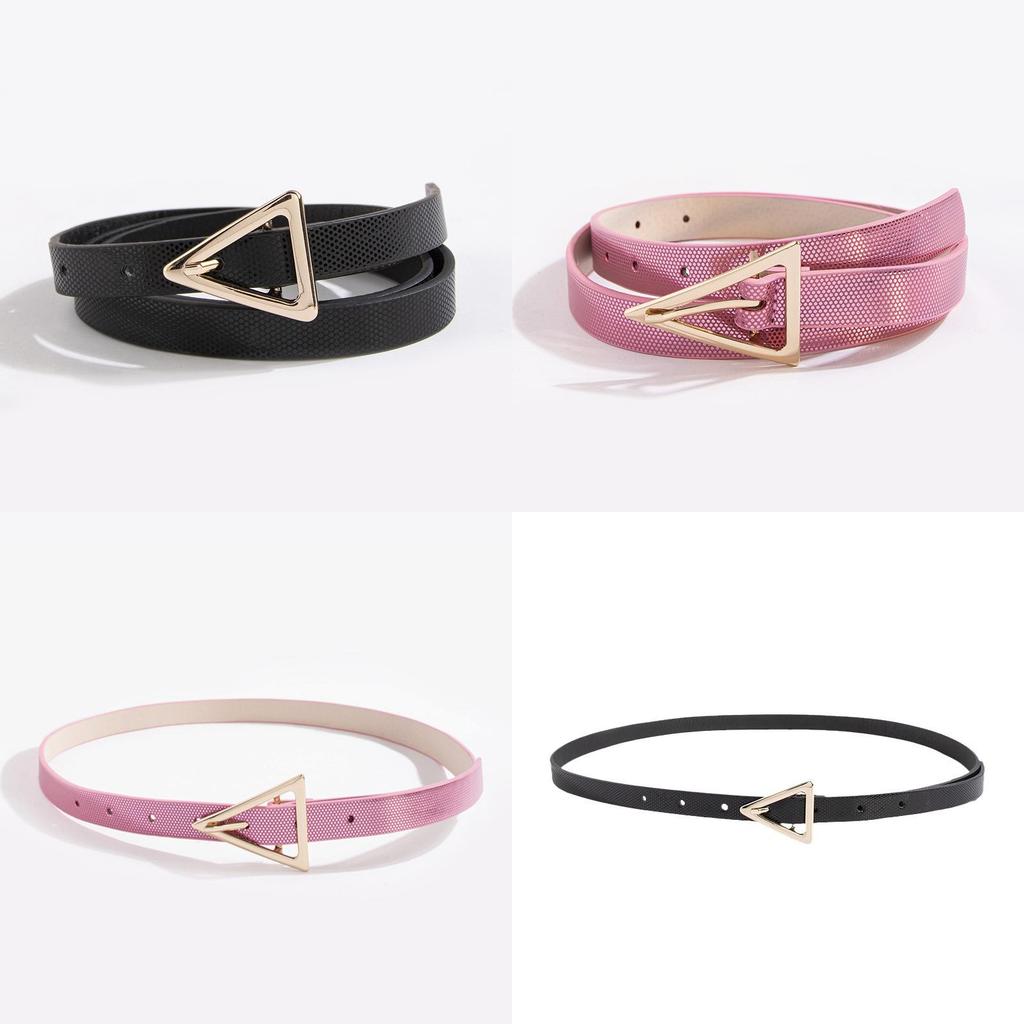 Y2k Ladies Triangular Buckle Laser Laser Dot Belt With Magnetic Closure For Trendy Looks