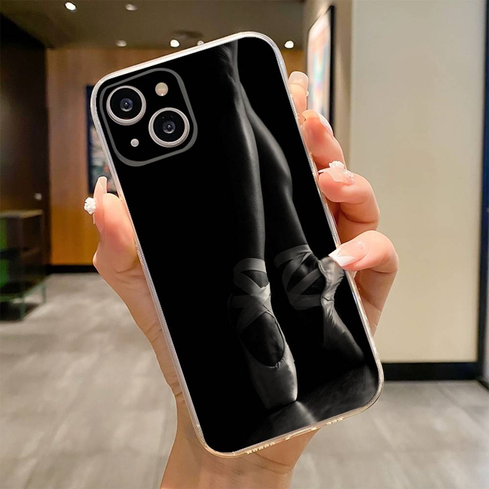 Simple Swan Dance Ballet Phone Case For iPhone 17 16e 16 15 14 13 12 11mini Pro Max X XR XSMAX 8 7 Air Plus Soft Cover