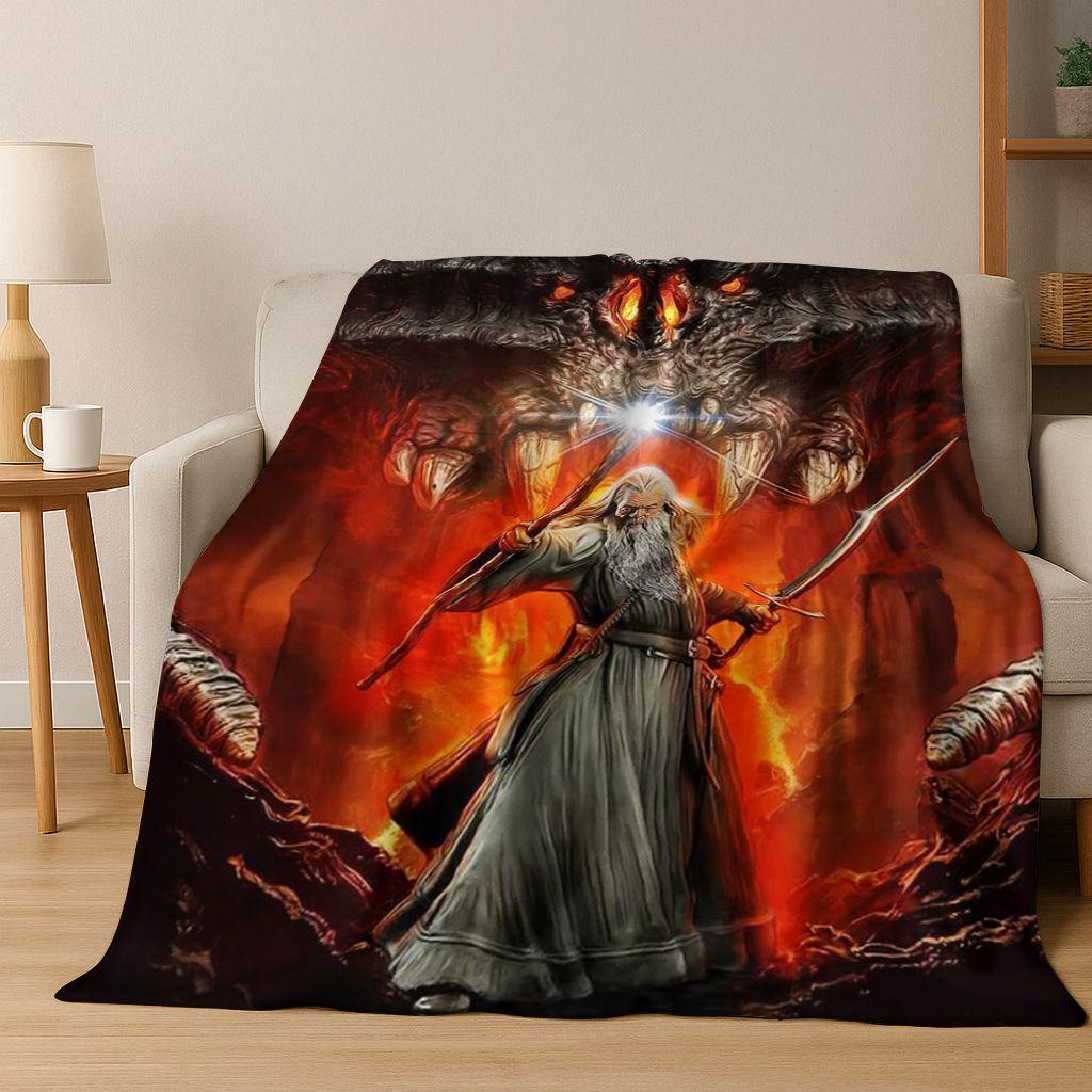 Classics L-Lord of The Rings H-Hobbit Movie Flannel Blanket,Warm and Cozy Soft Throw Blanket for Home Bedroom Bed Sofa Cover Kid