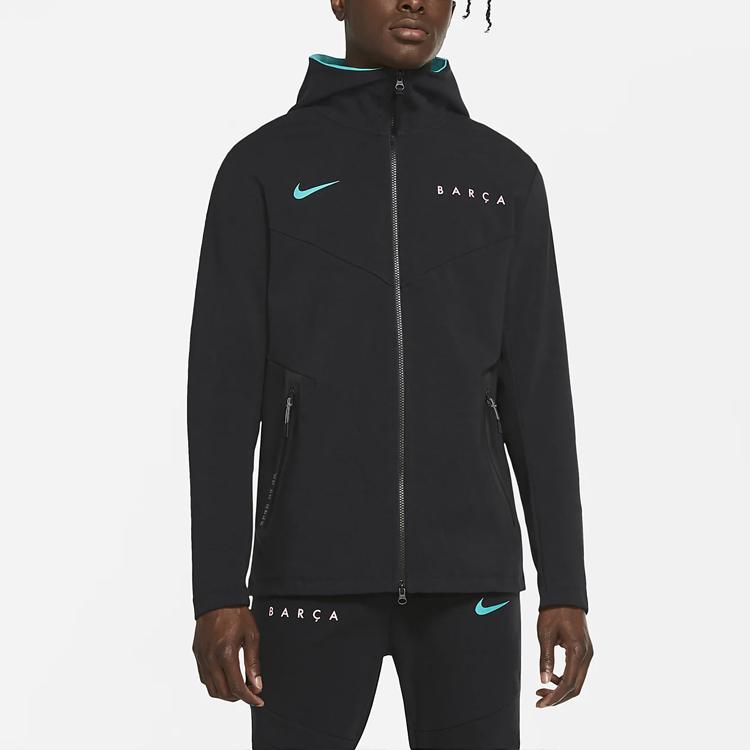 Nike Tech Pack Barcelona Kapuzenjacke mit durchgehendem Reißverschluss für Herren Oberbekleidung Schwarz CK8587-010