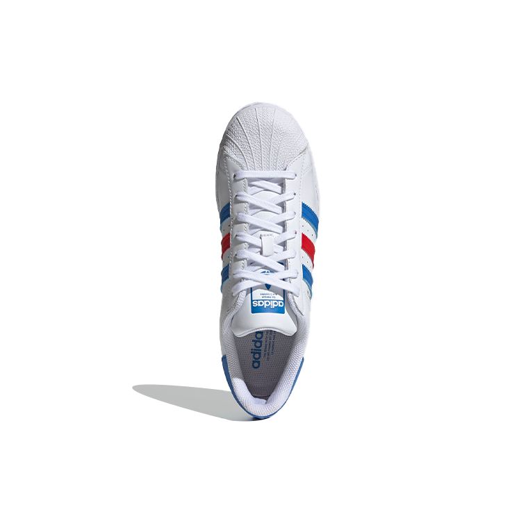 Adidas Superstar White True Blue Red Unisex Sneakers Footwear-White Gold-Metallic H68095