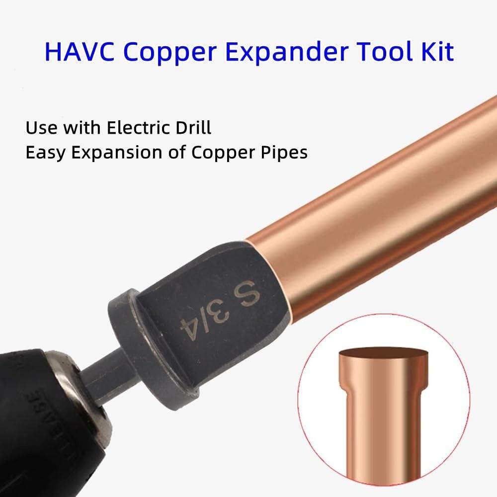 6pcs Triangle Shank Tube Expander Bit 6 Piece Set Swaging Drill Bit Set For Air Conditioner