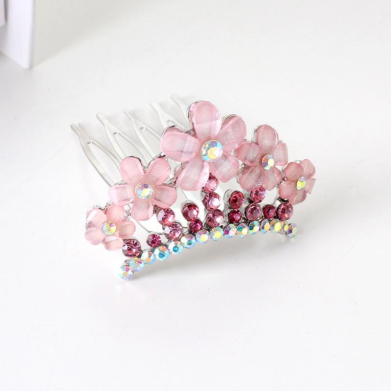 Children'S Hair Accessories Princess Crown Crystal Diamond Hairpin Fashion Hair Comb Comb Performance Princess Crown
