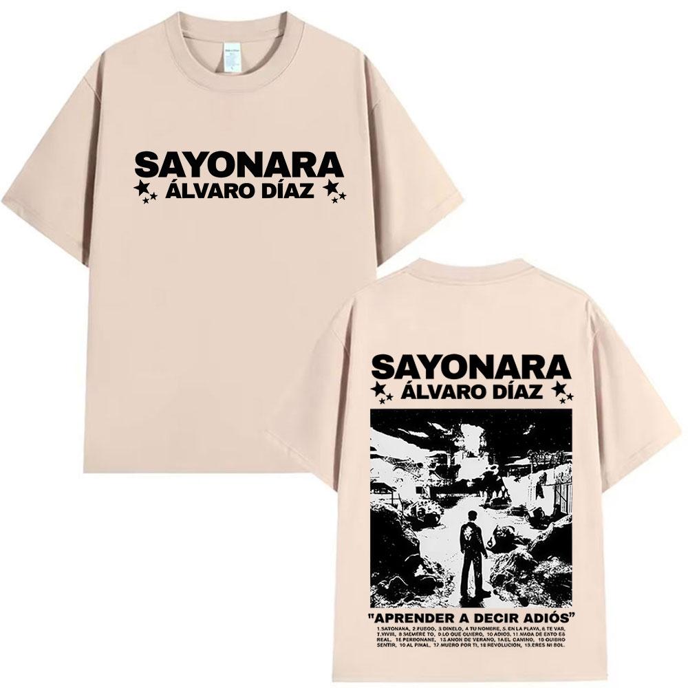 Rapper Alvaro Diaz Sayonara's 2025 Tour Album Cover T-shirt Men's Hip-hop Gothic Summer Print 100% Pure Cotton T-shirt