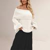 New Autumn and Winter Hot-selling Women's Clothing Loose Knitted Sweater One-neck Pullover Sweater