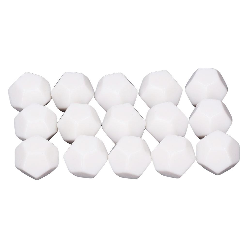 30PCS 12 Sided Blank Dice Plastic Write On Teaching Dice Cubes Polyhedral Dice Kit for