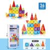 Portable Children's Magnetic Tile Puzzle Toy – Stained Glass Magnetic Building Set in Iron Box