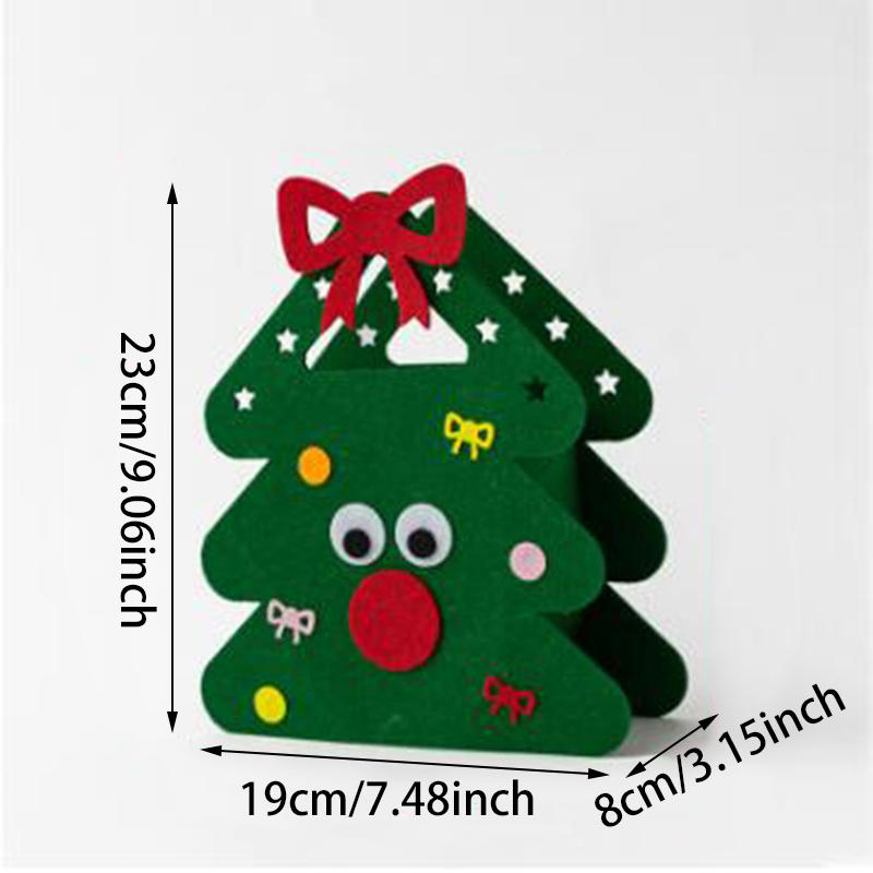 Cute Christmas Tree Treat Pouch Santa Claus Elk Gifts Bag Portable Decoration Felt Cloth Candy Handbag