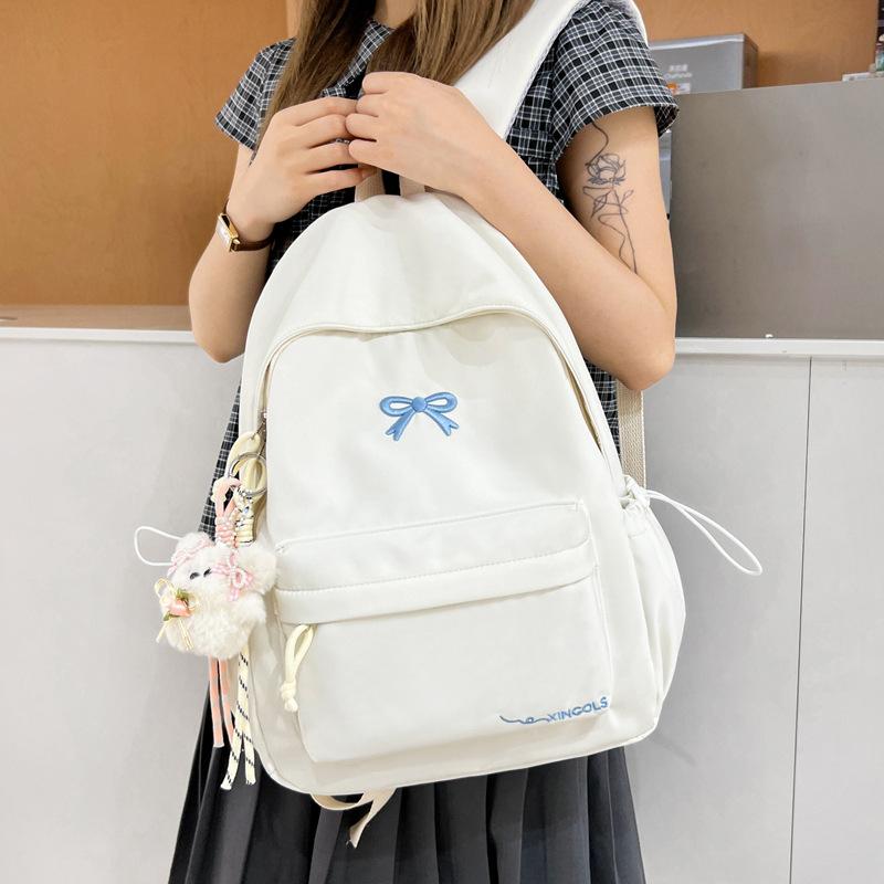 Schoolbag Japanese Ins Solid Color Simple Small Backpack, High Value Campus Light Junior High School Student Schoolbag Commuting Backpack