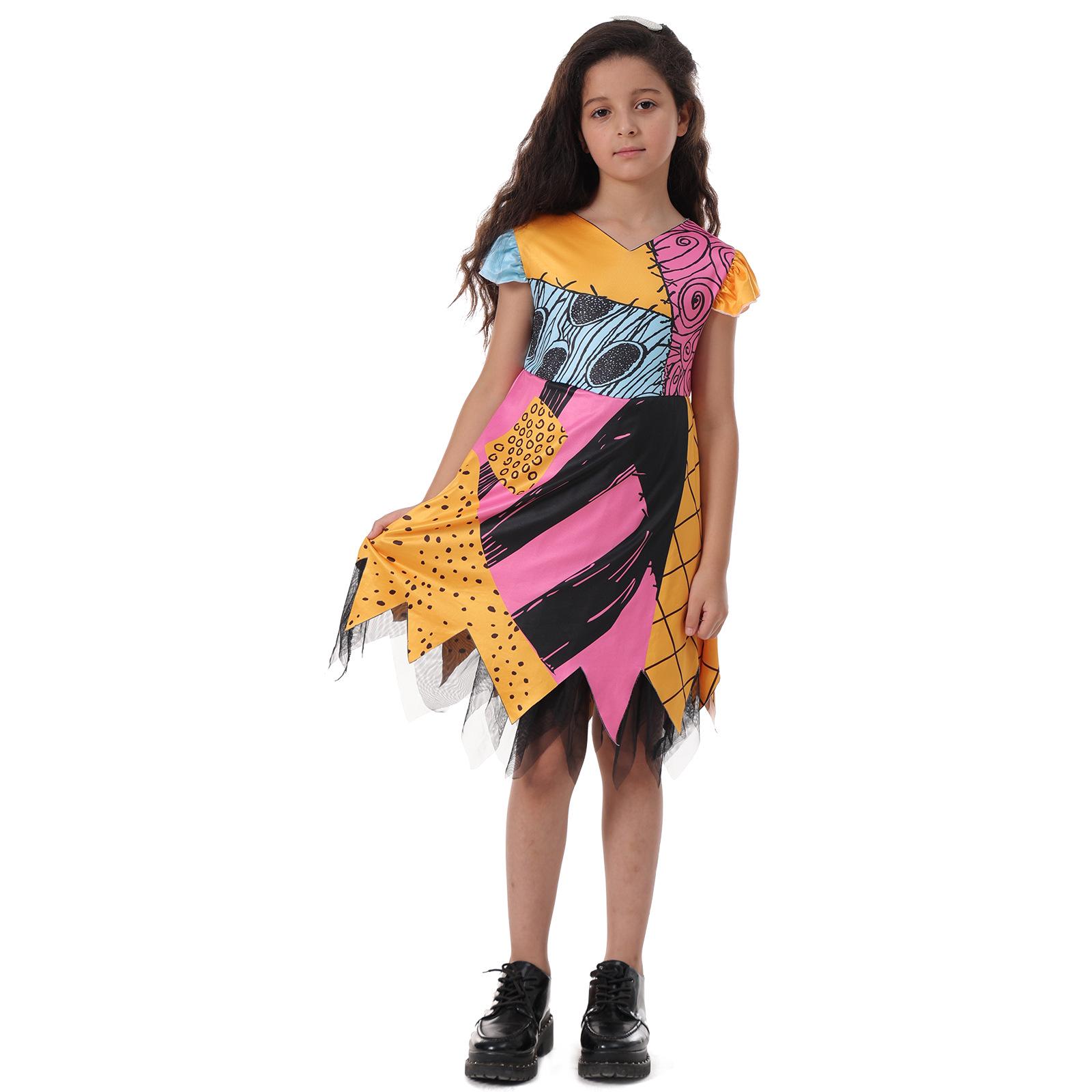 

Sally Costume Dress for Kids - The Nightmare Before Christmas Halloween Outfit S