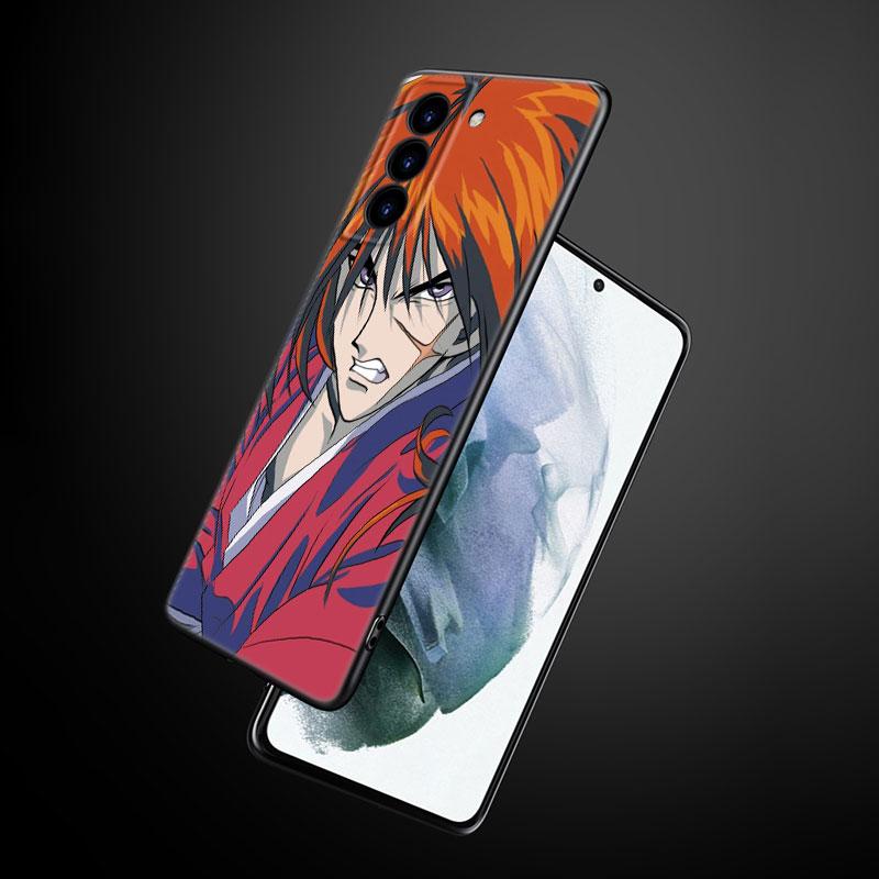 Rurouni Kenshin Anime Black Silicone Phone Case For Samsung Galaxy S23 S21 S20 FE S24 S22 Ultra S10E S10 S9 S8 Plus