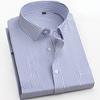 4XL Classic Stripes Solid Color Work Blue Black Plain White Shirt for Men Short Sleeve Shirts for Men 3XL Business Office Pocket