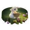 Easter Watercolor Rabbit Flower Round Table Cloth Festival Dining Waterproof Tablecloth Table Cover For Wedding Party Decor