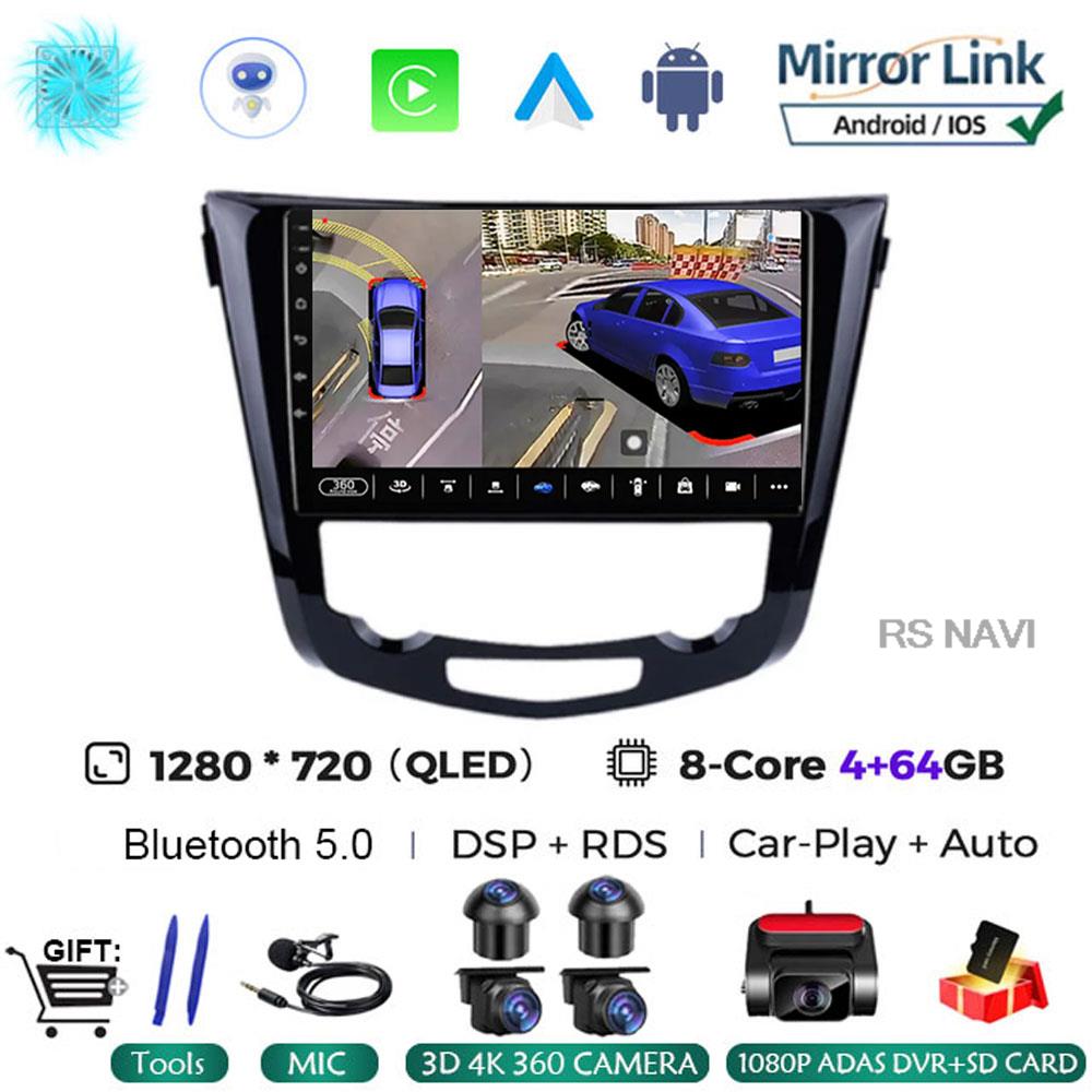 Android 14 Car Radio Multimedia For Nissan X-TRAIL X Trail T32 Qashqai 2 J11 2013 - 2017 Autoradio 2 Din  Carplay Gps NO Dvd