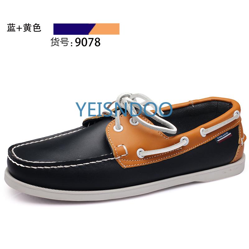Fashion Male Classic Boat Shoes Leather Hot Sale New Men's Outdoor Walking Shoes Men Wedding Dress Shoes Lace-Up Fashion Men Loafers