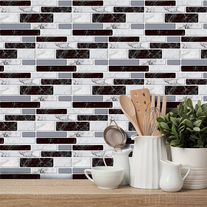 Brick Tile Stickers For Bathroom Kitchen Wallpaper Waterproof Self-Adhesive DIY Wall Sticker Home Decor Decal