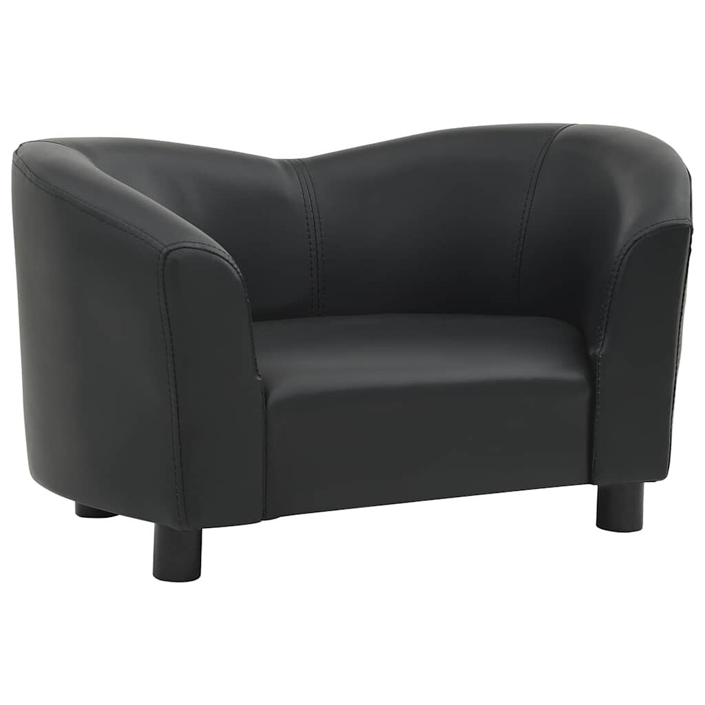 vidaXL Dog Sofa, Black, 67 x 41 x 39 cm, Faux Leather