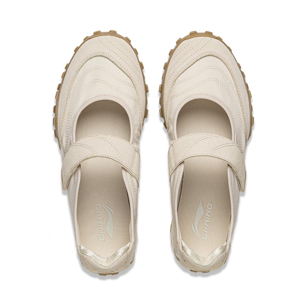 Li Ning Film Mary Slip Resistant, Abrasion Resistant, Lightweight Low Top Casual Shoes Women's Dune Khaki AGLW064-1