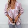 Loose Knitwear Cardigan Long Sleeve Vintage Print Top Sweater for Autumn Winter V Neck