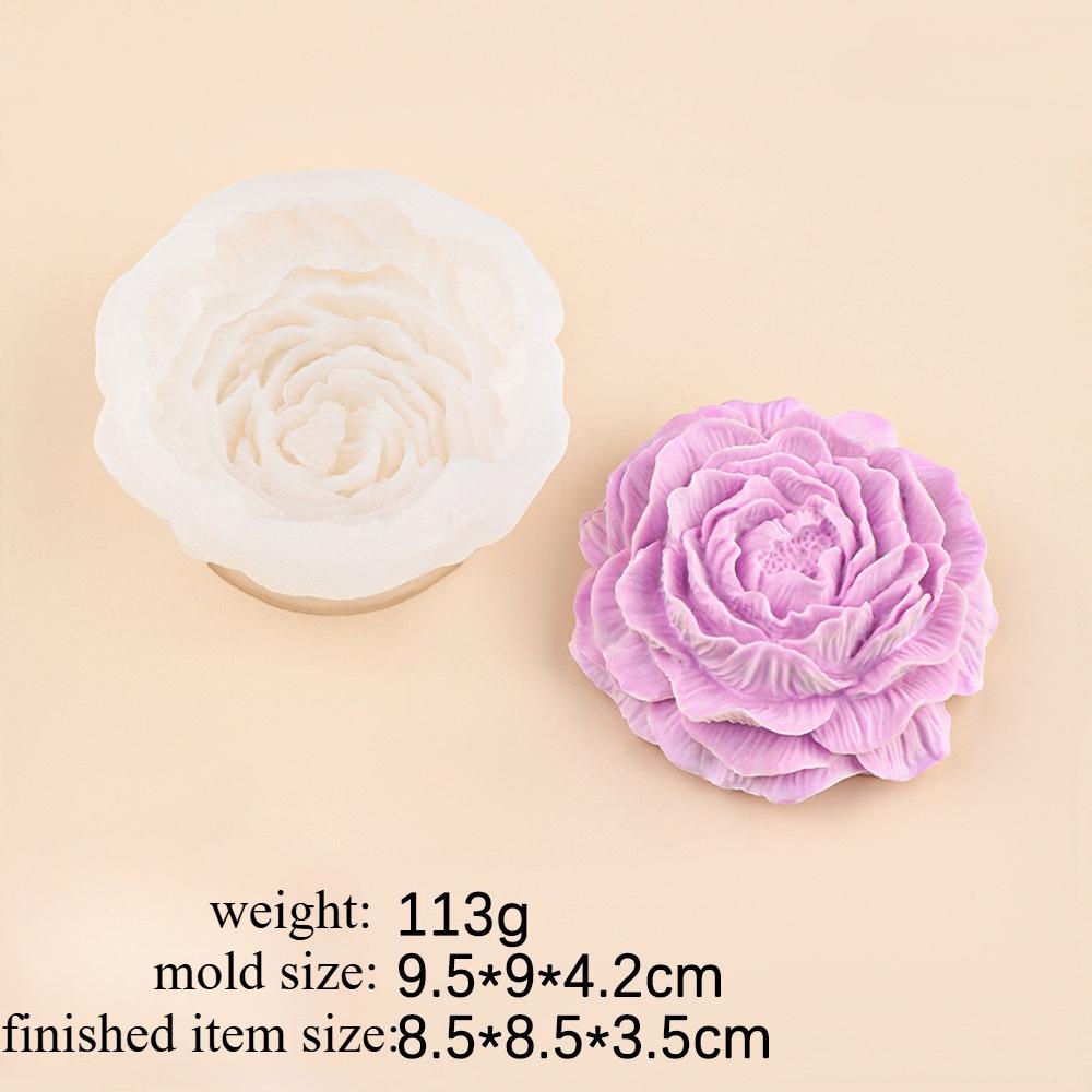 3D Pfingstrose Silikonform DIY Relief Blume Seife Gipsform Heimdeko Schokolade Kuchen Eis Backwerkzeug