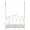 Panca da Giardino Sospesa in Acciaio 105,5 x 61 x 56 cm Bianco Antico