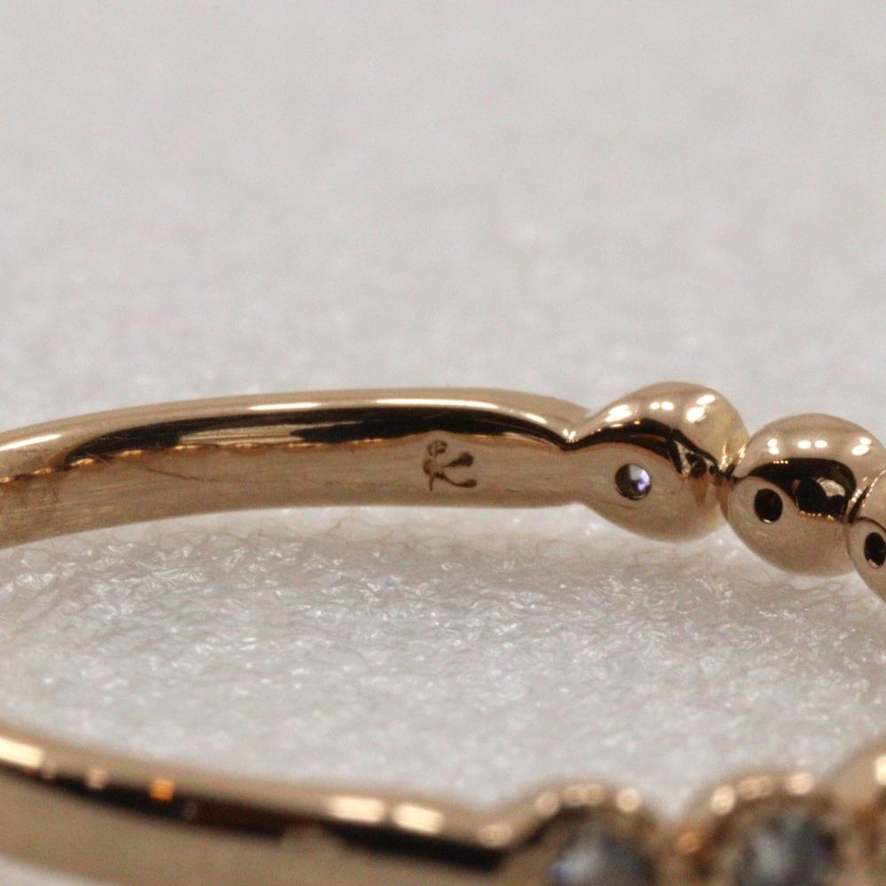 Pierścionek z diamentami 10P Półwieczność K18 Różowe złoto/diament #4.7(Rozmiar amerykański) 1.4g Używane przez kobiety