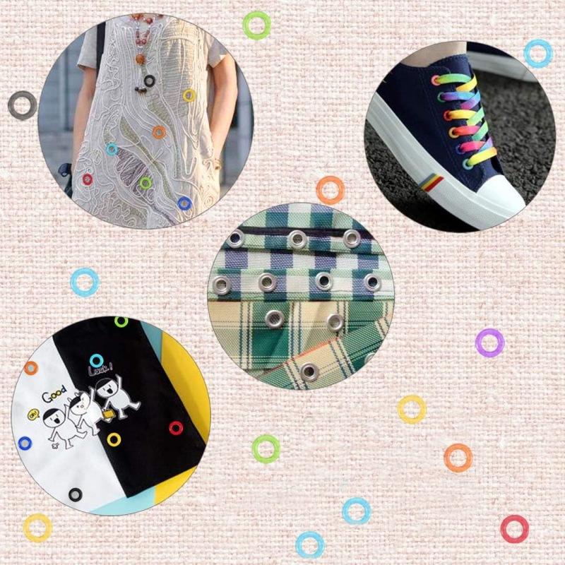 406 Pieces 5mm Eyelet Buckle Punching Pliers Colorful Leather Fabric Bag Wallet Eyelet Punching Tool Set