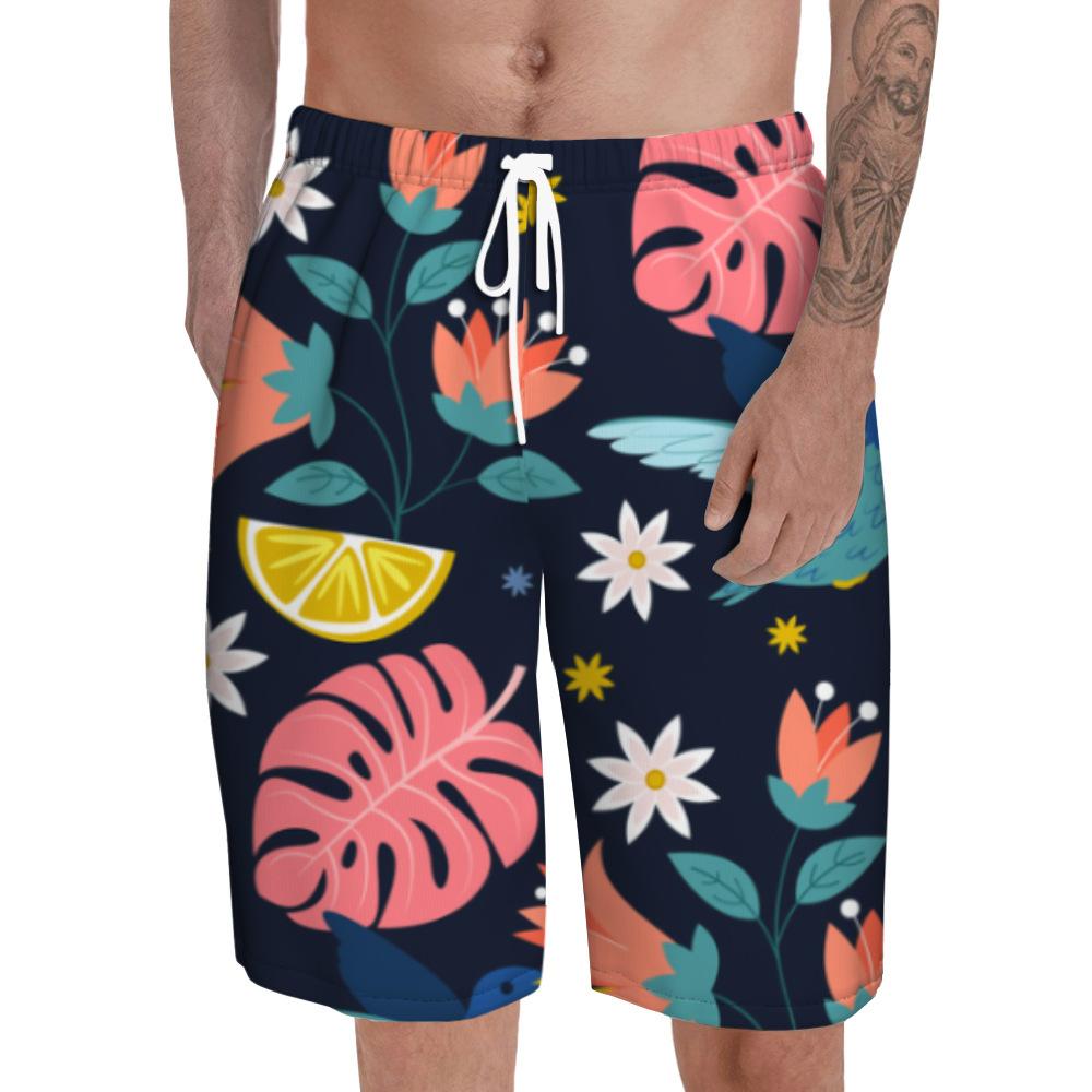 Summer beach 3D printed short pants, loose and casual short pants, beach shorts S