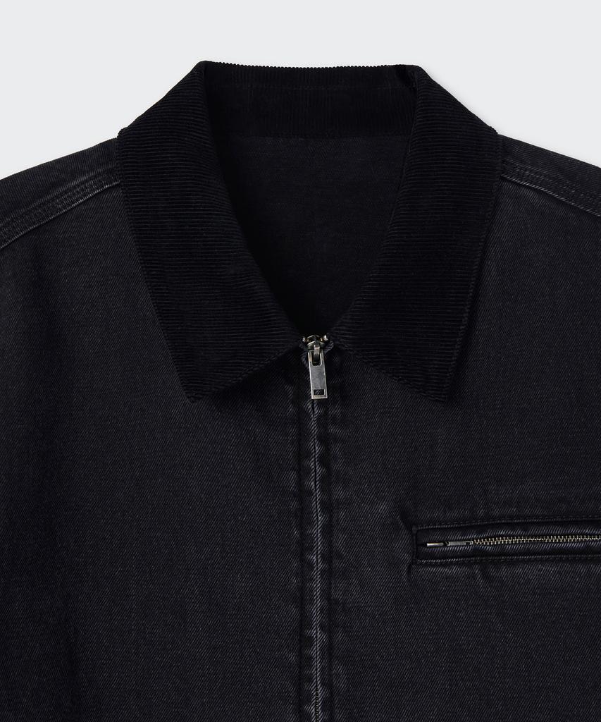 Musinsa Standard Denim Zip-Up Work Jacket [Washed Black]
