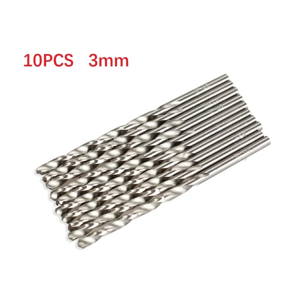 10 Pcs Twist Drill Bits 3mm HSS Drilling Auger Bit For Electric Drill Woodworking Carpentry Power Tools Accessories