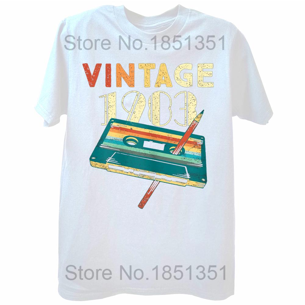 Vintage 1983 Hudební kazeta Dárky k 41. narozeninám Trička pro 41leté Léto Milovník hudby Grafické Bavlna Streetwear Tatínkovské tričko