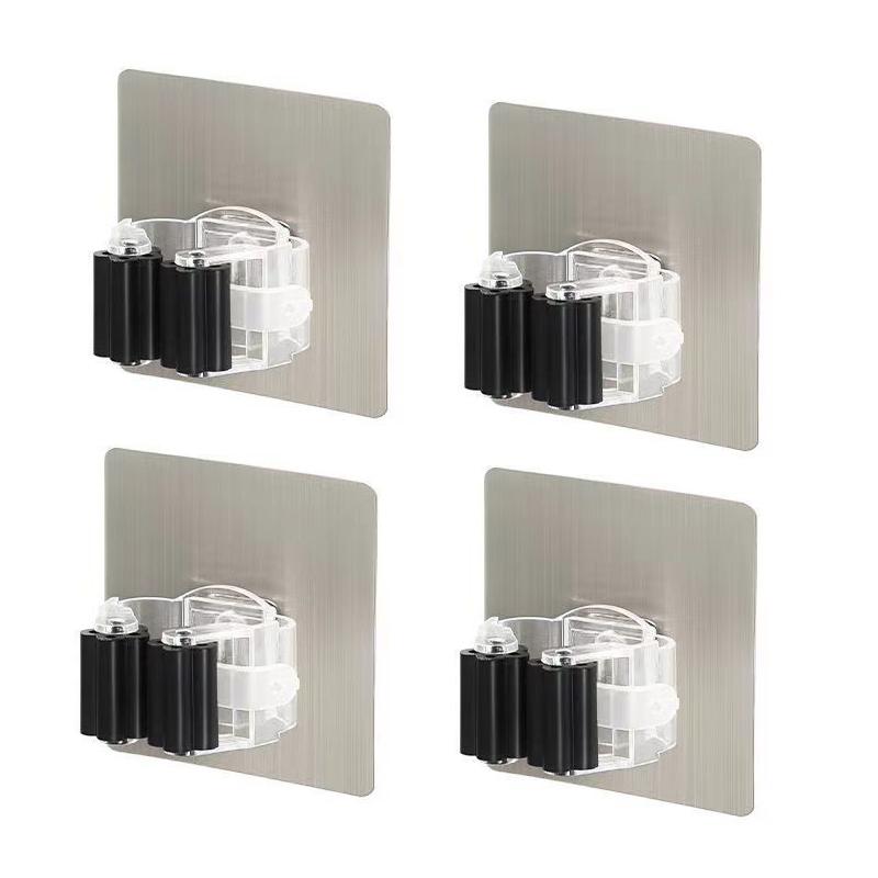 Multipurpose Powerful Mop Clip with No Punching Waterproof and Traceless Mop Hook Wall Mounted Broom Clip Kitchen Broom