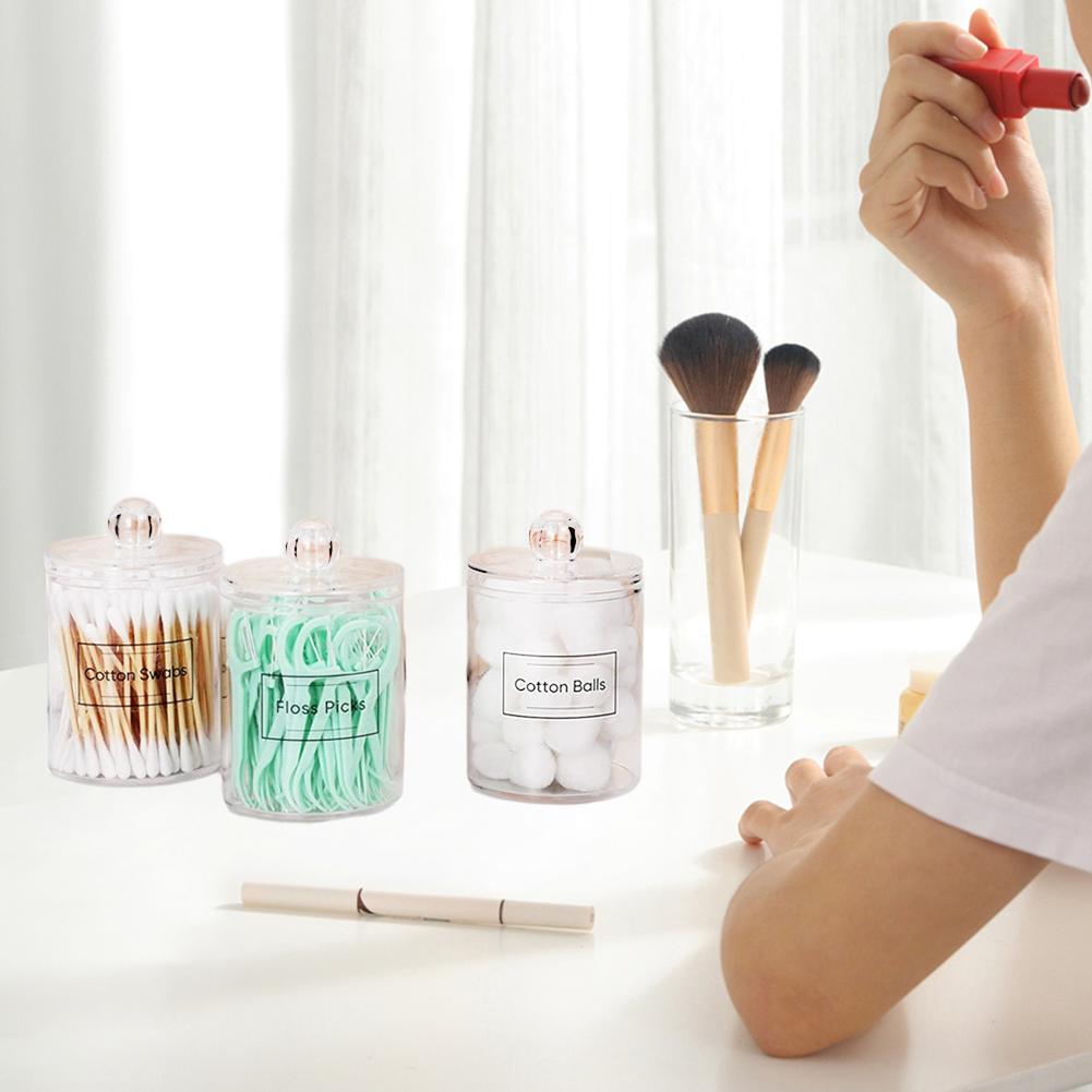 1/2/3/5pcs Makeup Organizer Cosmetic Storage Box Organizador Cotton Swab Holder Cotton Pad Box Clear Plastic with Lid Dust-proof