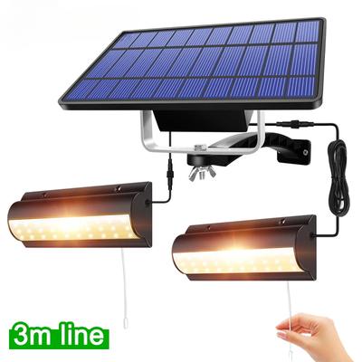 Luci a sospensione solari migliorate per esterni e interni, accensione/spegnimento automatico, lampada solare per stalla, balcone, pollaio, con interruttore a strappo e linea da 3 m