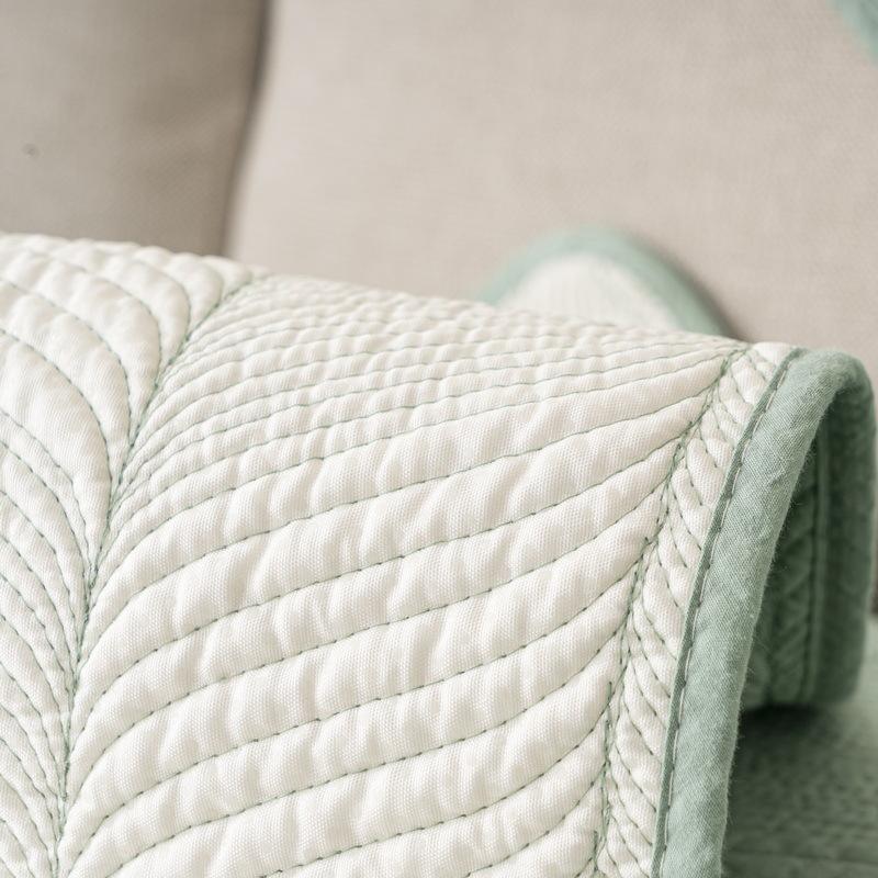 Four Seasons Universal Cotton Sofa Cushion Quilted Fabric Seat Cushion Nordic Simple Non-Slip Solid Color Sofa Cover Cover