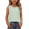 Ärmelloses Tanktop für Mädchen Lässiges Sommer-T-Shirt Leichter weicher Stoff Gestreiftes Muster Bequeme Passform Kinderkleidung