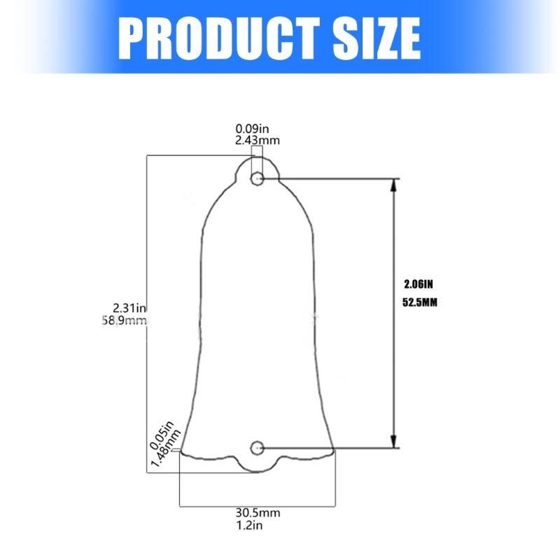Bell Shape Trusses Rod Cover Plate with Screws 2 Holes Decorative Protection Case Electric Guitar Trusses Rod Cover