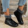Fashion Mom's Cotton Shoes 2024 Winter New Fashion Waterproof Snow Boots Female Plush Warm Front Zipper Soft Sole Flat Women Ankle Boots