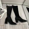 Coarse Heel Boots Women's Boots Over Knee Boots High Heel Boots Skinny Boots Elastic Boots New Autumn and Winter