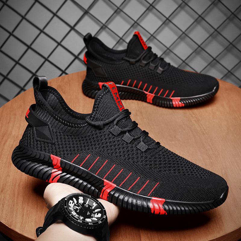 New Mesh Black Summer School Shoes Men's Flying Weaving Internet Celebrity Athleisure Trend Shoes Douyin Breathable