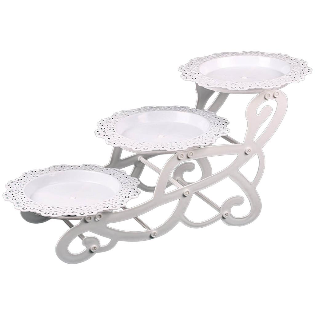 European Dessert Table Fruit Tray 3 Layer Cake Stand Rack Wedding Party Candy Display Plastic Serving Holder for Banquet