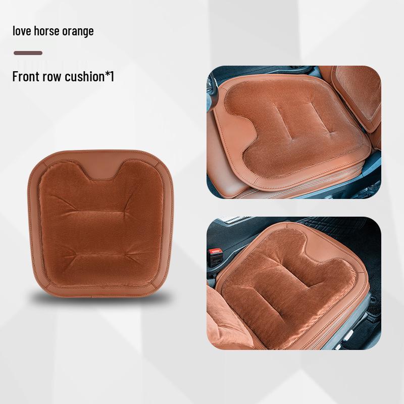 Universal Thickened Flannel Car Seat Cushion Set for All Seasons (3-Piece)