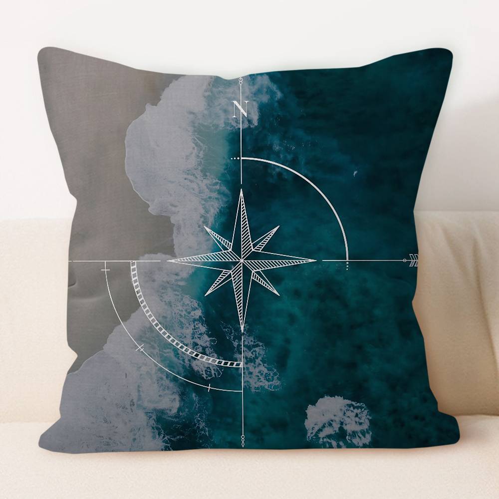 N-Морской C-Компас Логотип Наволочка Декоративная Наволочка Принт Наволочка Для Дивана 12x12Inch