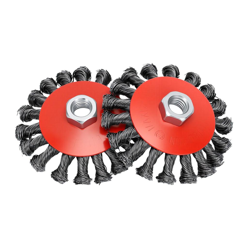 8pcs Carbon Steel Wire Wheel Brush Set 5 8 11 Arbor Wire Wheel Rust Removal Grinding Brush for Angle Grinder Deburring